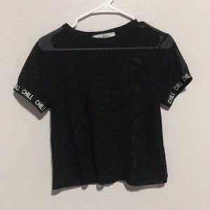 Black fishnet shirt